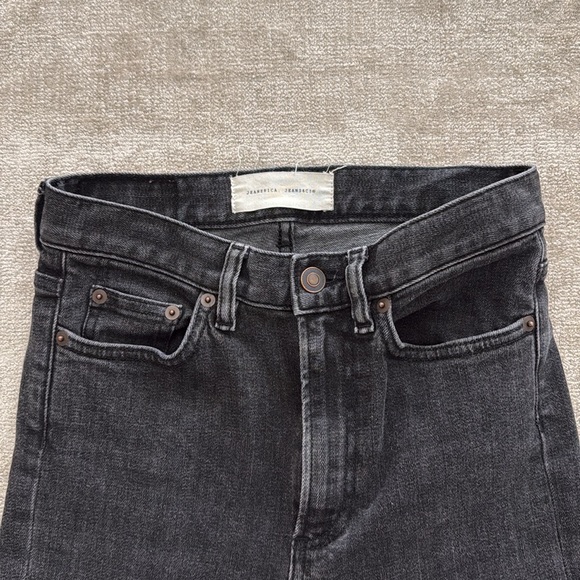 JEANERICA / KHAITE Danielle Eiffel Black Straight Leg Jeans (24) - Picture 5 of 6